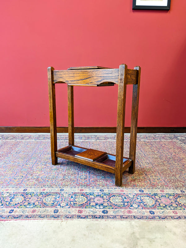 Antique Edwardian Oak Stick Stand / Hall Stand