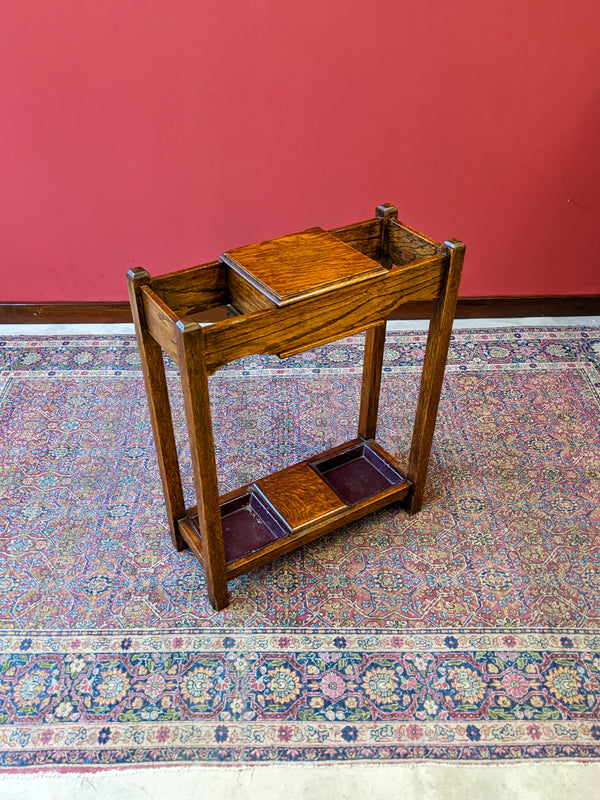 Antique Edwardian Oak Stick Stand / Hall Stand