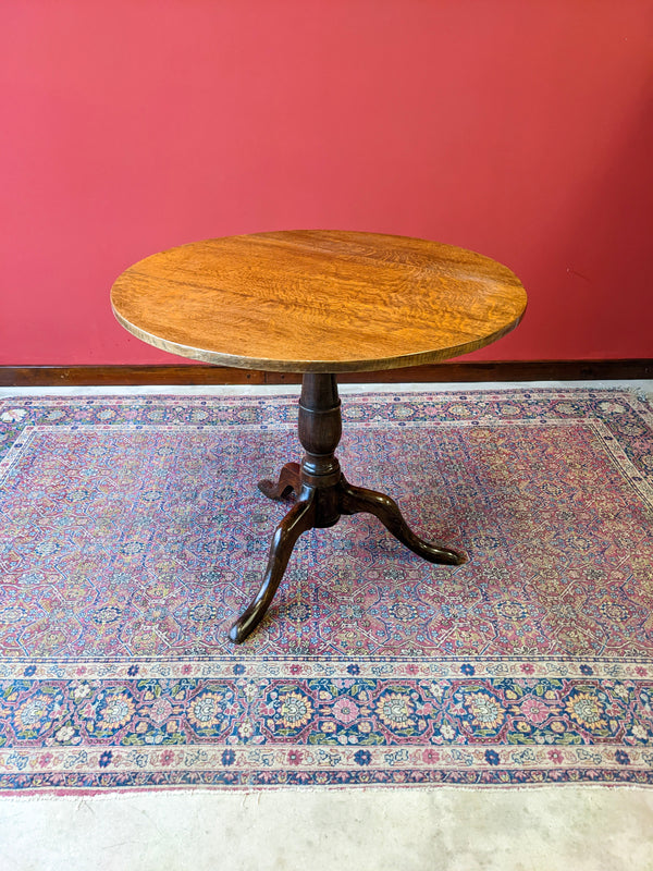 Antique Victorian Circular Tilt Top Mahogany Table