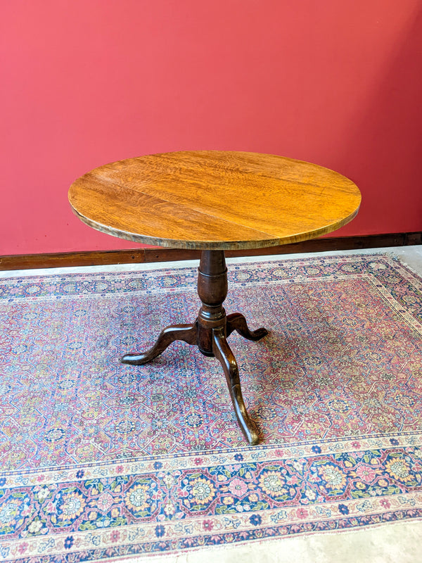 Antique Victorian Circular Tilt Top Mahogany Table