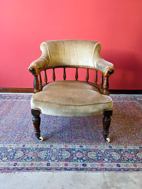 Antique Victorian Mahogany Armchair / Tub Chair