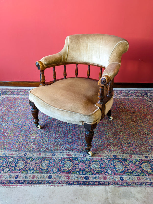 Antique Victorian Mahogany Armchair / Tub Chair