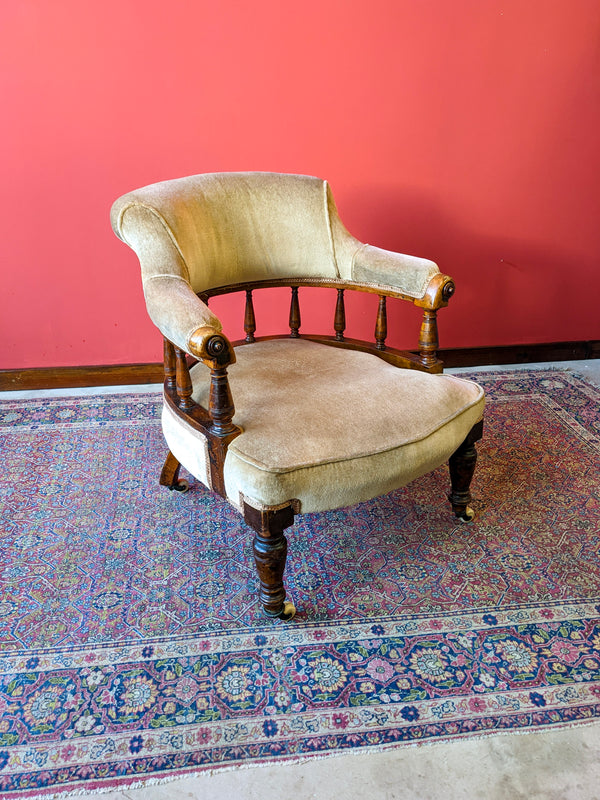 Antique Victorian Mahogany Armchair / Tub Chair