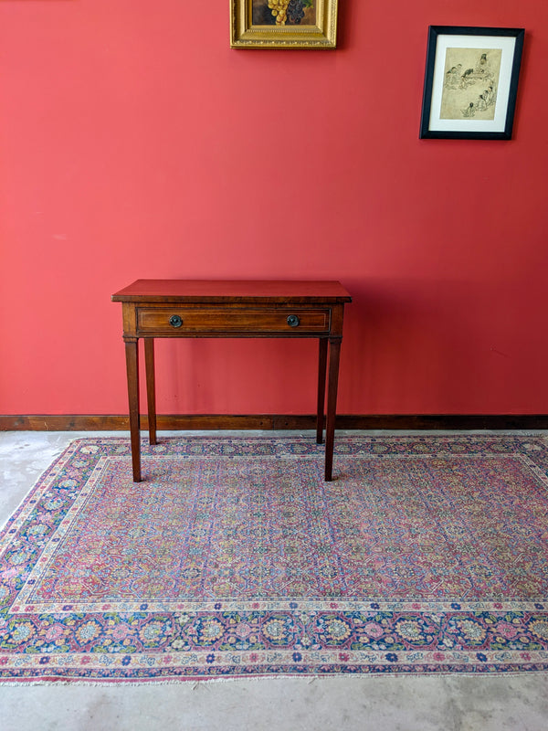 Antique Georgian Mahogany Side Table with Single Drawer / Small Desk / Hall Table