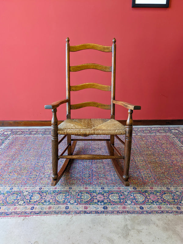 Antique Edwardian Oak Rocking Chair