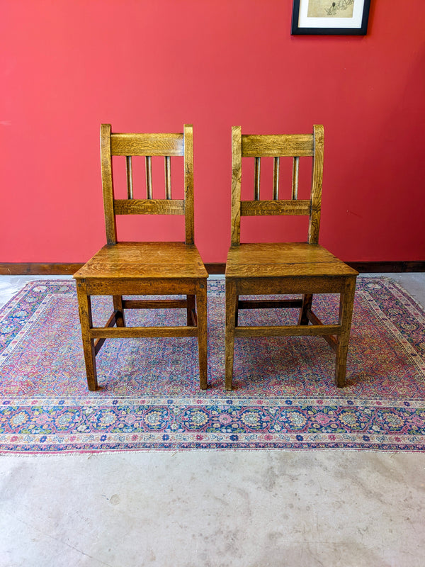 Pair Of Georgian Inlaid Oak Side chairs