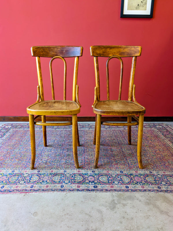 Pair of Antique Bentwood Bistro Chairs by J&J Kohn