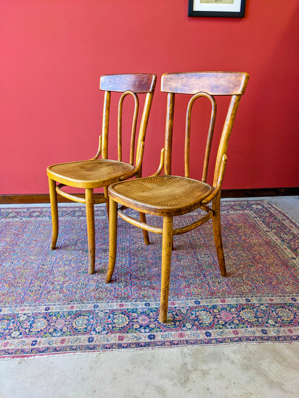 Pair of Antique Bentwood Bistro Chairs by J&J Kohn