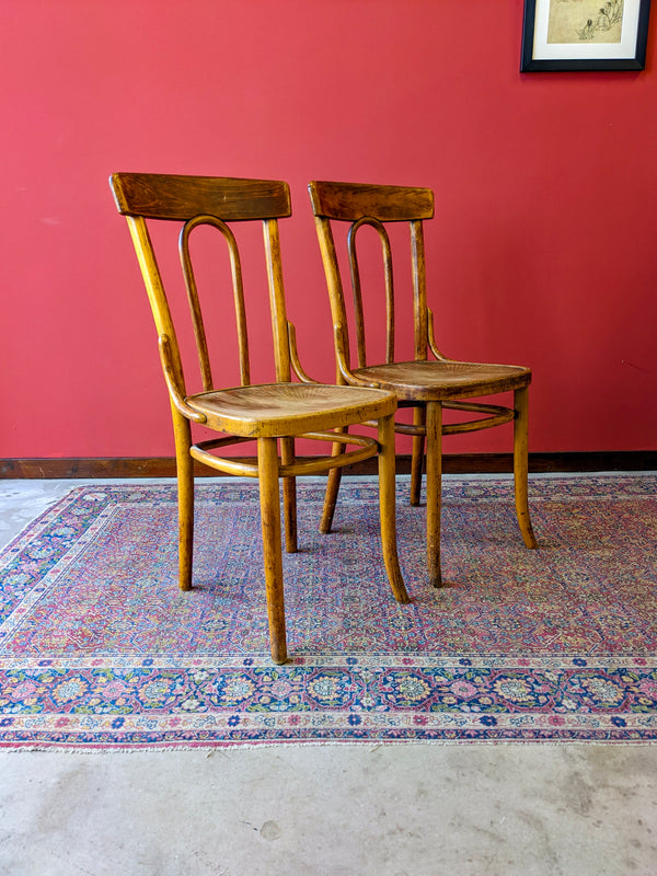 Pair of Antique Bentwood Bistro Chairs by J&J Kohn