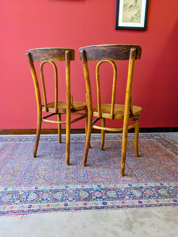 Pair of Antique Bentwood Bistro Chairs by J&J Kohn