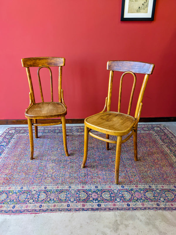 Pair of Antique Bentwood Bistro Chairs by J&J Kohn