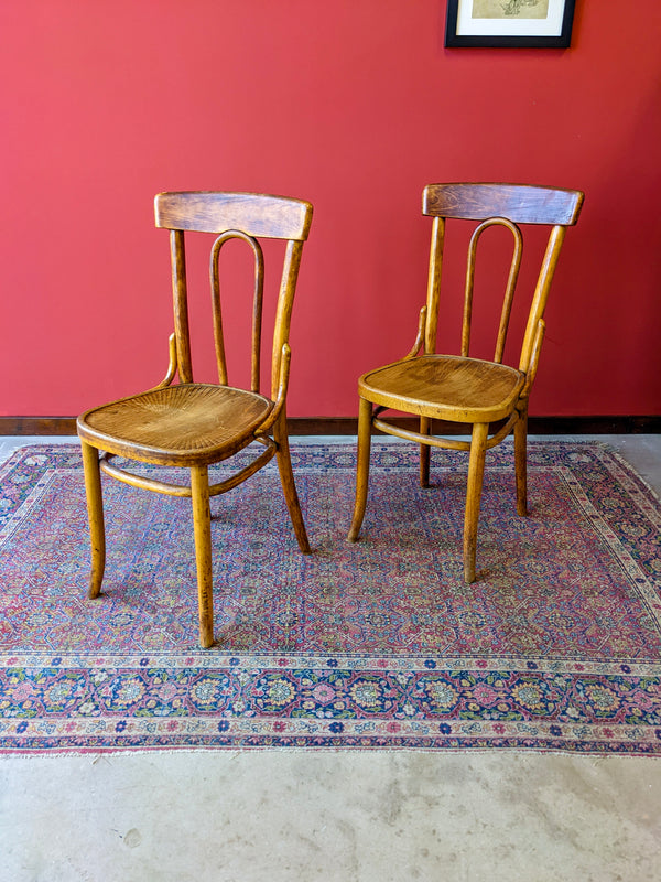 Pair of Antique Bentwood Bistro Chairs by J&J Kohn