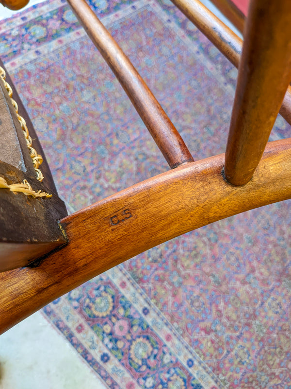 Antique French 19th Century Walnut Bergere Cane Side Chair