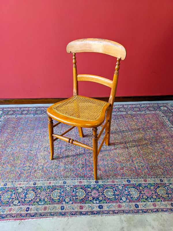 Antique French Walnut Cane Seat Side Chair