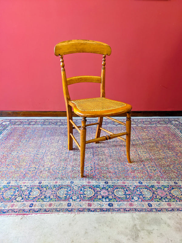 Antique French Walnut Cane Seat Side Chair