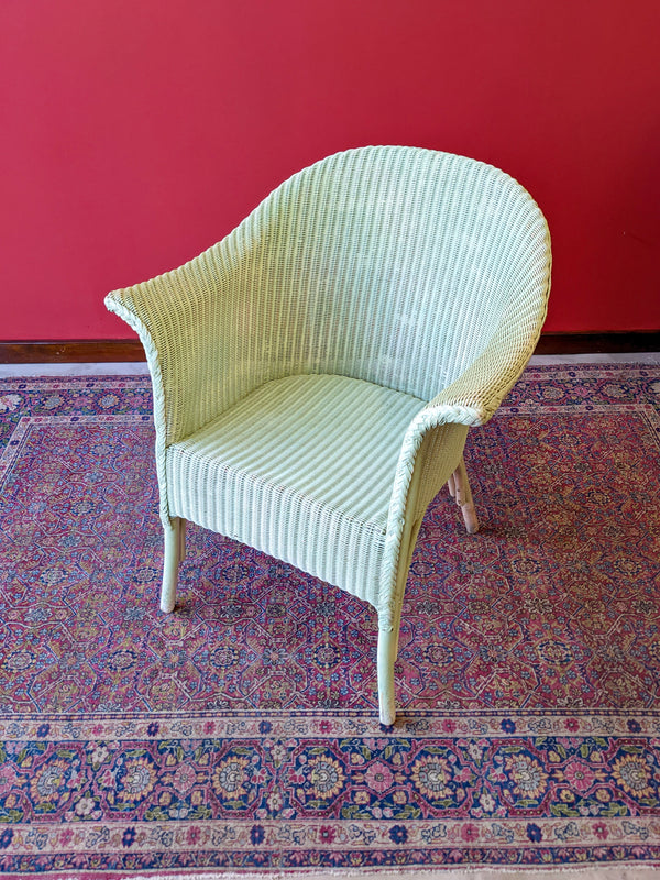 Vintage Lloyd Loom Style Mint Green Armchair