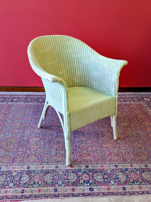 Vintage Lloyd Loom Style Mint Green Armchair