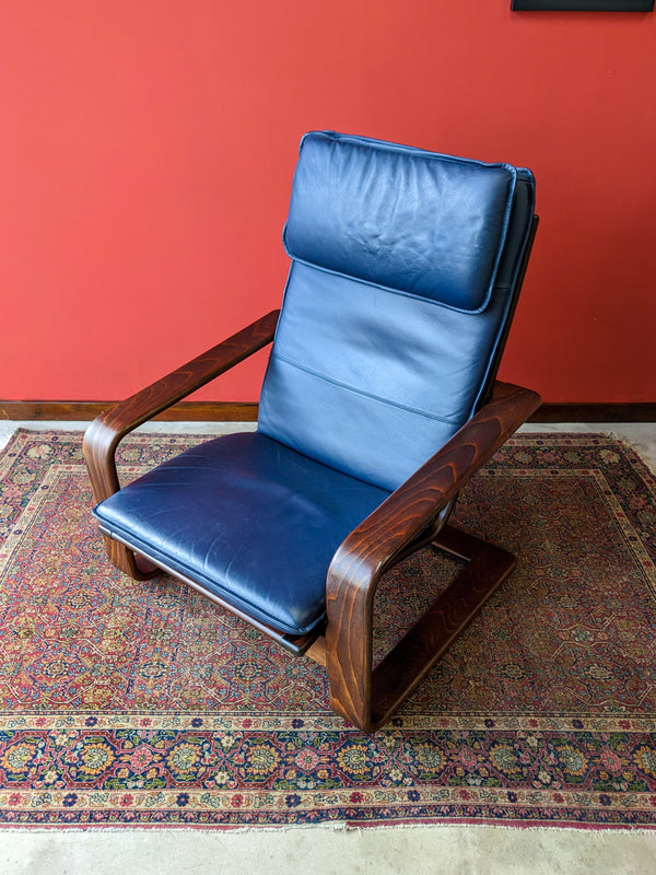 Mid Century Leather Cantilever Lounge Chair / Armchair