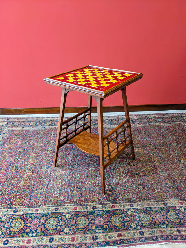 Antique Arts & Crafts Moorish Style Walnut Side Table