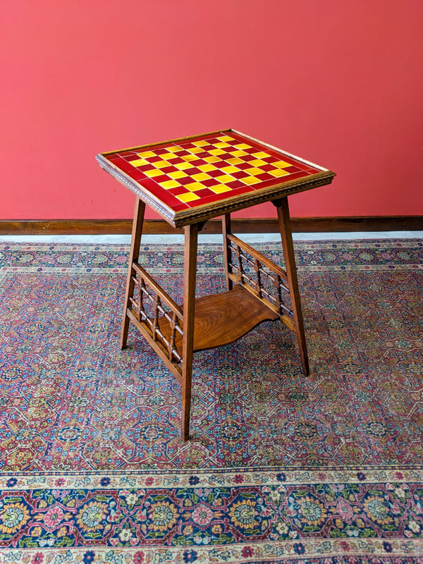 Antique Arts & Crafts Moorish Style Walnut Side Table