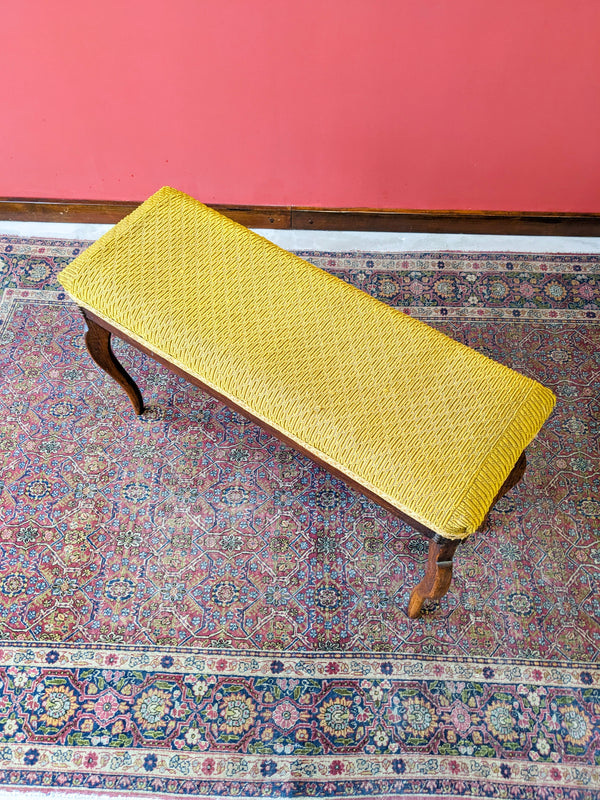 Antique Victorian Mahogany Window Seat / Bench