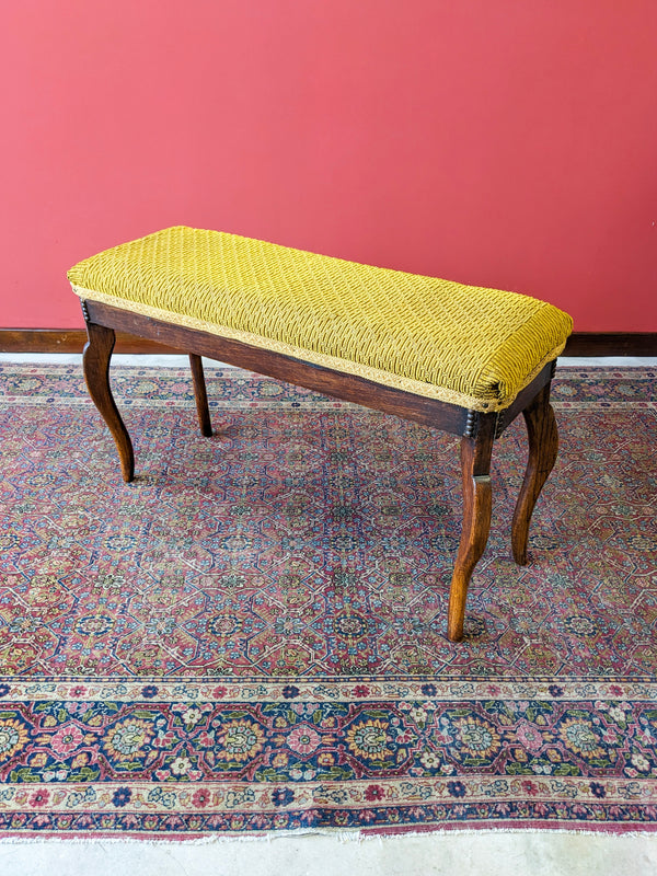 Antique Victorian Mahogany Window Seat / Bench