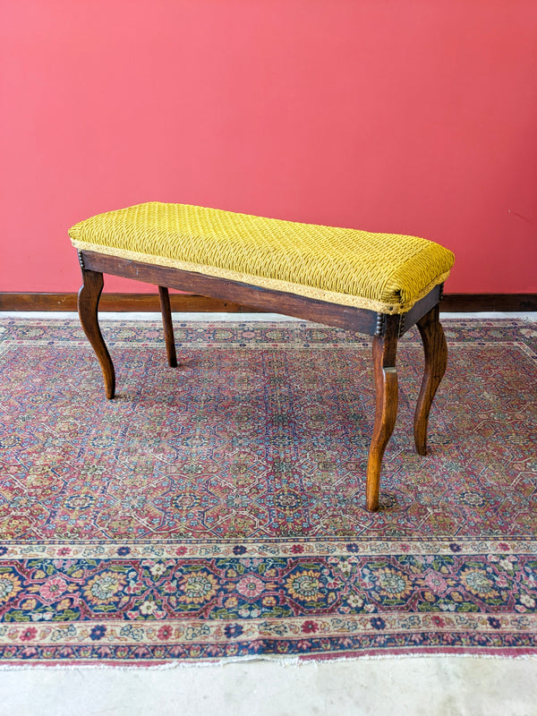 Antique Victorian Mahogany Window Seat / Bench