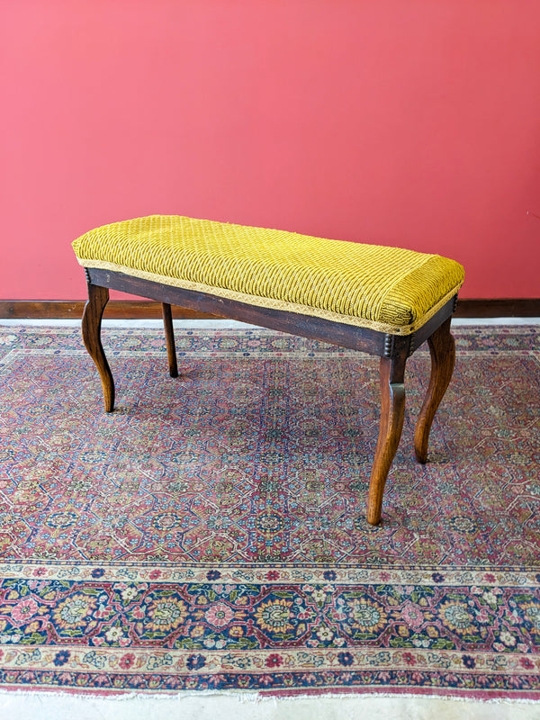 Antique Victorian Mahogany Window Seat / Bench