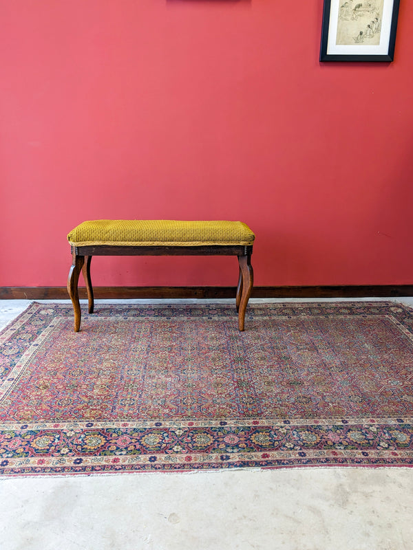 Antique Victorian Mahogany Window Seat / Bench