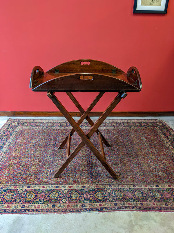 Antique Georgian Mahogany Butlers Tray & Stand