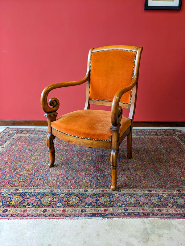 Pair of Antique Walnut French Library Chairs