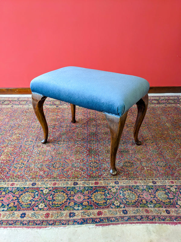 Antique Victorian Mahogany Dressing Table Stool / Footstool