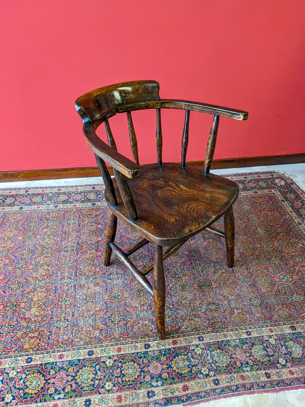 Early 20th Century Bow Back Teachers Desk Chair / Office Chair