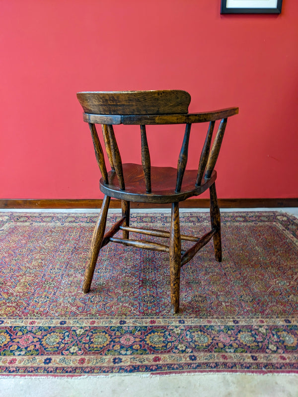 Early 20th Century Bow Back Teachers Desk Chair / Office Chair