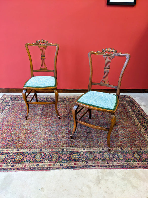 Pair of Antique 19th Century Mahogany Parlour Chairs / Side Chairs