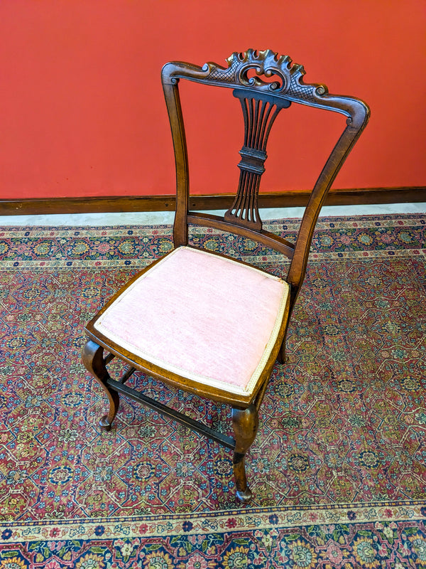 Antique Victorian Mahogany Side Chair / Parlour Chair / Bedroom Chair