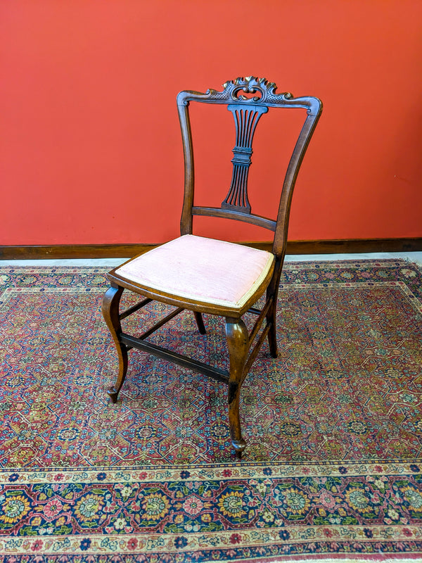 Antique Victorian Mahogany Side Chair / Parlour Chair / Bedroom Chair