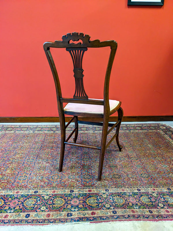 Antique Victorian Mahogany Side Chair / Parlour Chair / Bedroom Chair