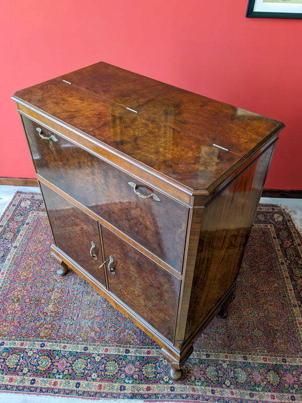 Mid Century Vintage Walnut Cocktail Cabinet / Home Bar