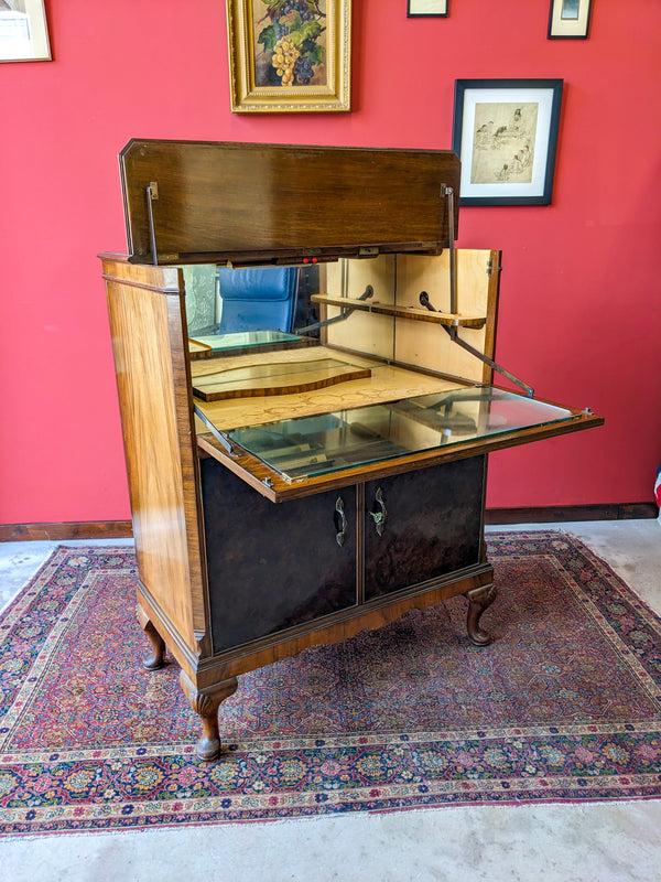 Mid Century Vintage Walnut Cocktail Cabinet / Home Bar
