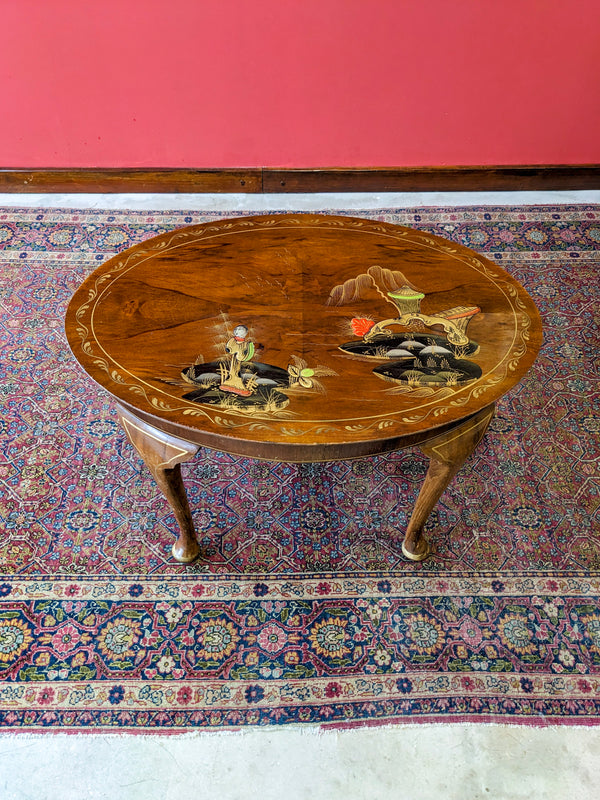 Antique Chinoiserie Mahogany Side Table / Coffee Table