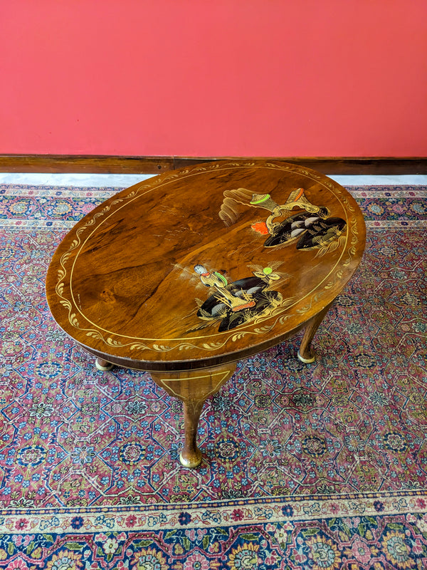 Antique Chinoiserie Mahogany Side Table / Coffee Table