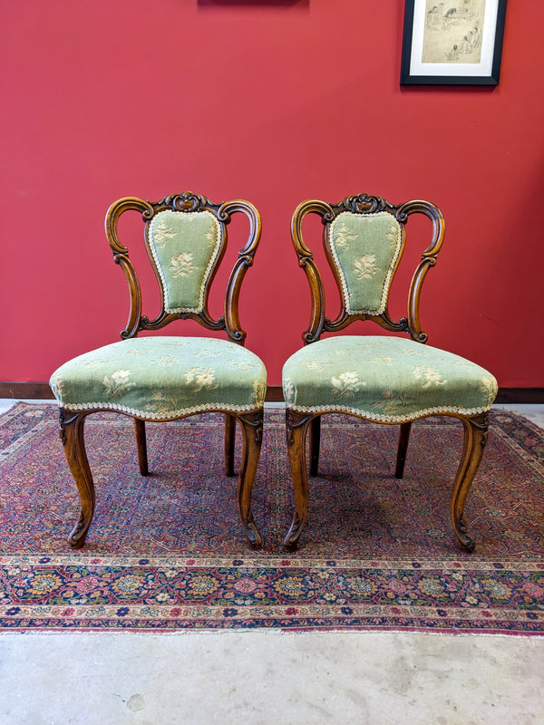 Pair of Antique Walnut Parlour Chairs by J. Kendall & Co