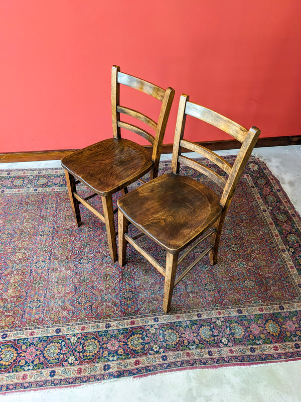 Pair of Antique Arts & Crafts Oak Side Chairs