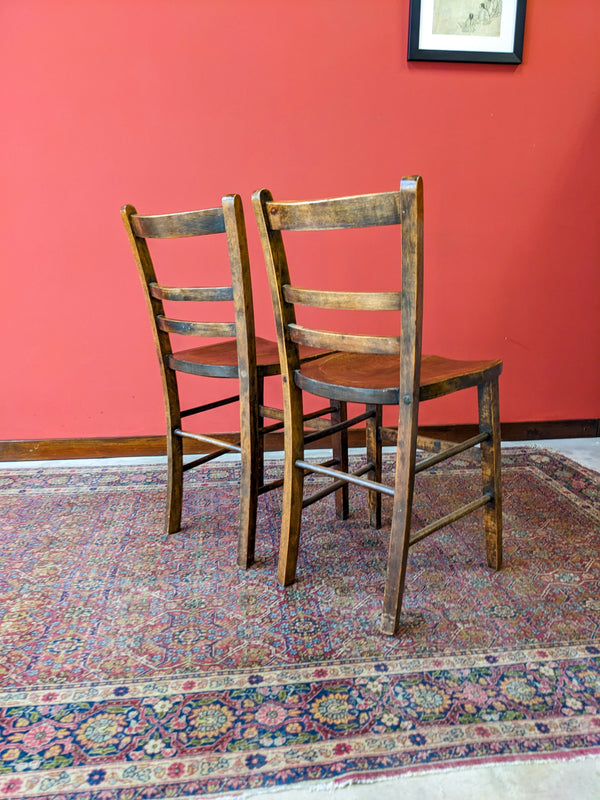 Pair of Antique Arts & Crafts Oak Side Chairs