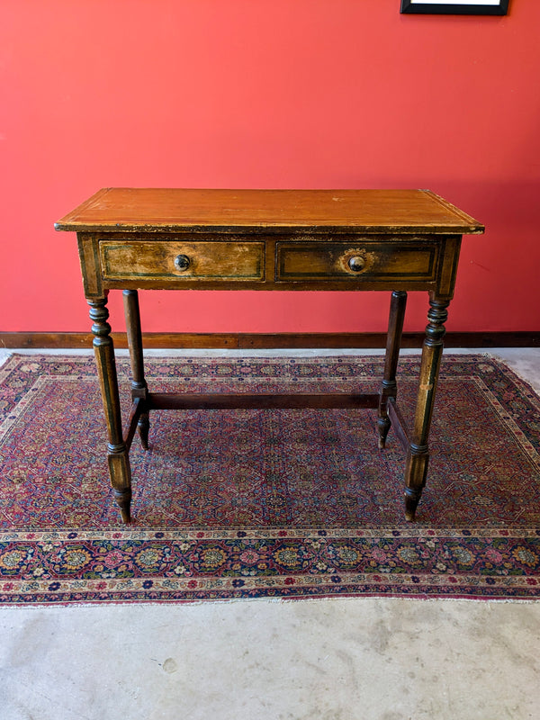 Antique Victorian Pine Painted Desk / Hall Table