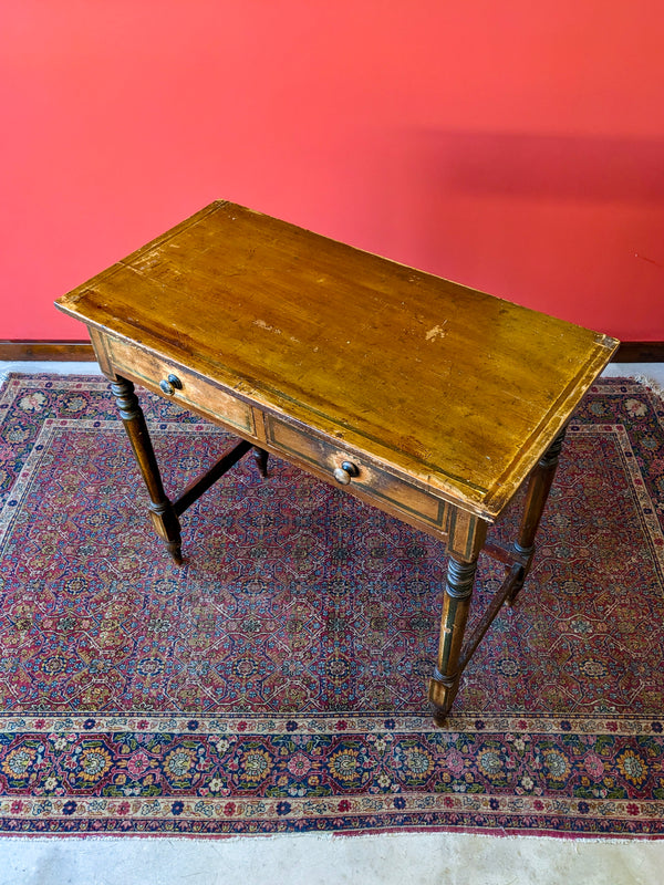 Antique Victorian Pine Painted Desk / Hall Table