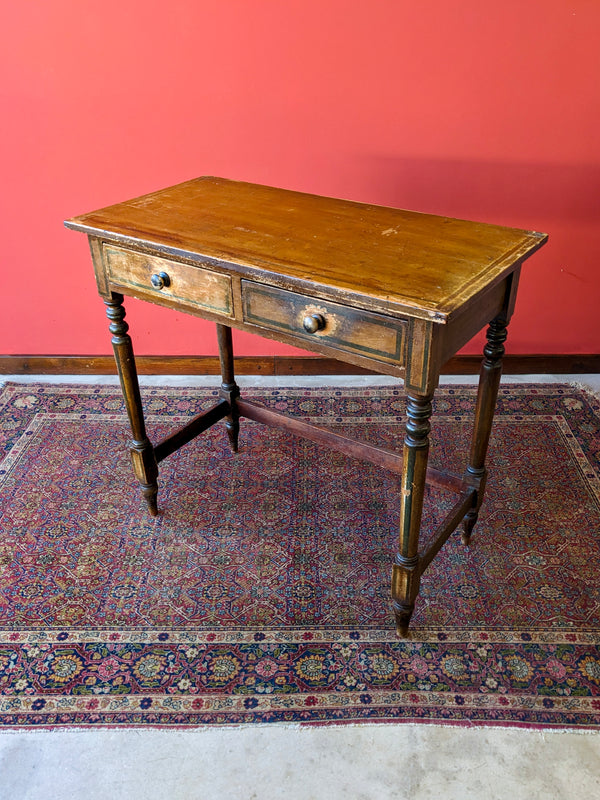 Antique Victorian Pine Painted Desk / Hall Table