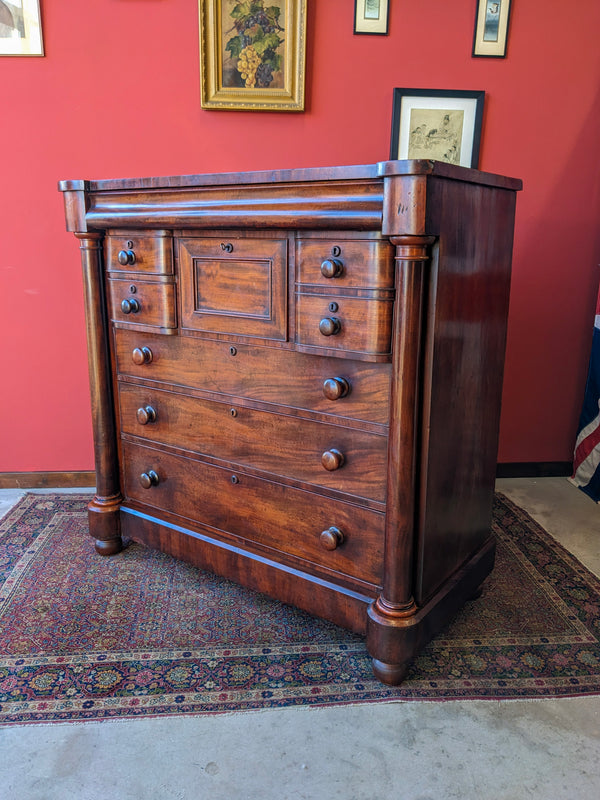 Antique Victorian Mahogany Scotch Chest / Large Chest of Drawers