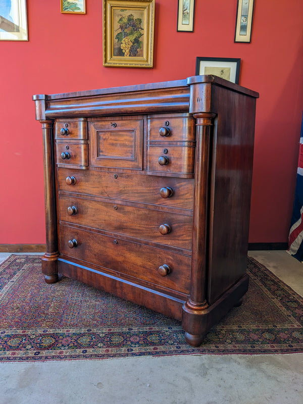 Antique Victorian Mahogany Scotch Chest / Large Chest of Drawers